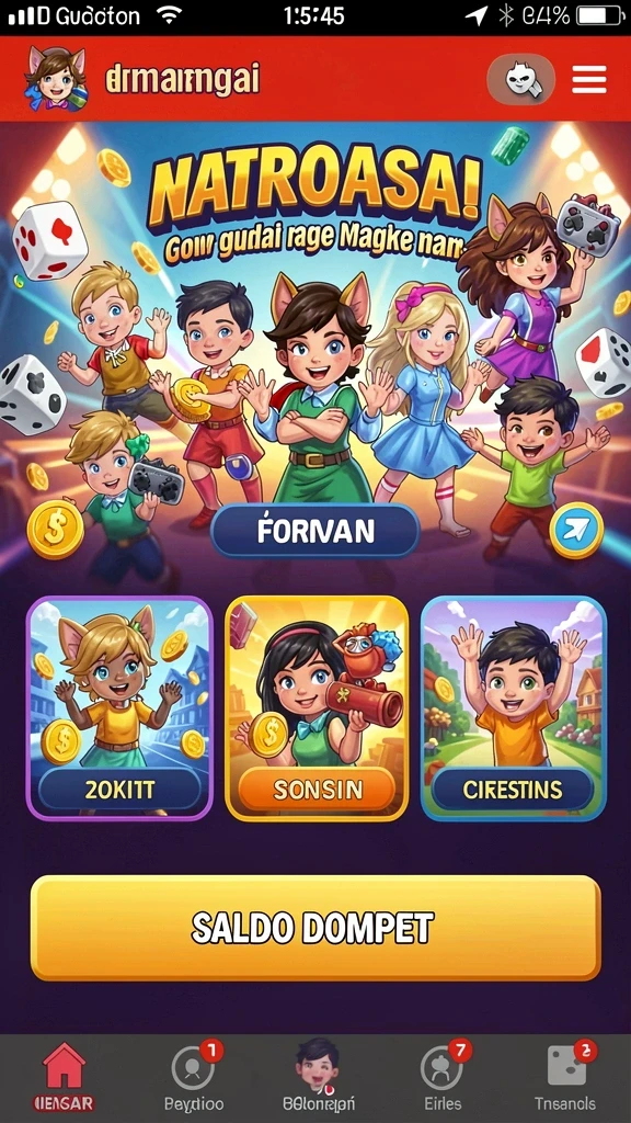 77singa - Screenshot menampilkan antarmuka utama permainan.