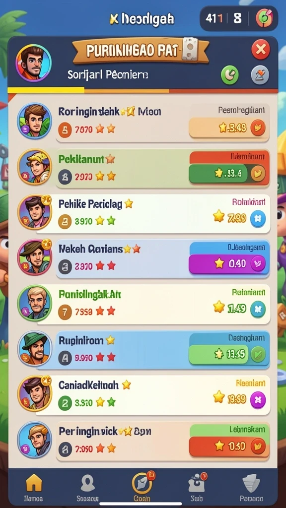 9399 - Pengaturan level yang menantang dan menarik.
